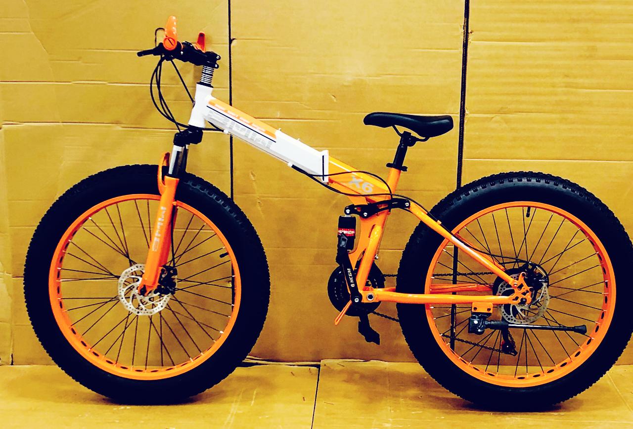 Fat + Foldable cycle with 21 Gears and 26 x 4.0 inch tyres ( Dual Tone Colour )